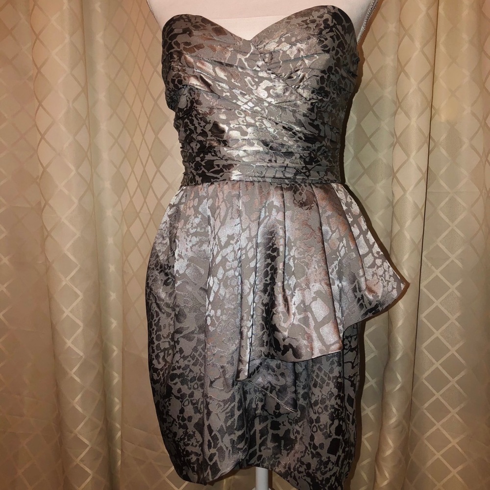 Silver tube formal dress